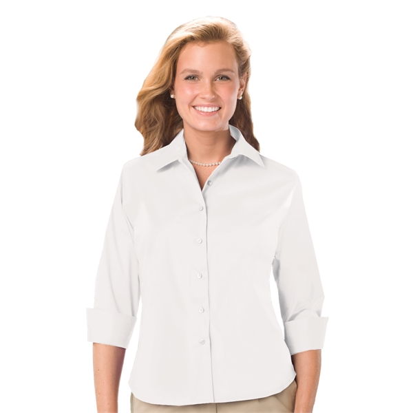 Ladies' 3/4 Sleeve Stretch Poplin Blouse - Ladies' 3/4 Sleeve Stretch Poplin Blouse - Image 16 of 17