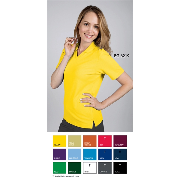 Ladies' Short Sleeve Textured Mesh V-Neck Polo - Ladies' Short Sleeve Textured Mesh V-Neck Polo - Image 0 of 15