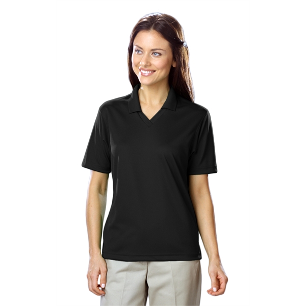 Ladies' Short Sleeve Textured Mesh V-Neck Polo - Ladies' Short Sleeve Textured Mesh V-Neck Polo - Image 1 of 15