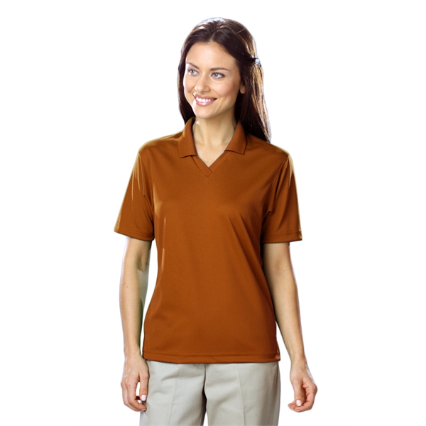Ladies' Short Sleeve Textured Mesh V-Neck Polo - Ladies' Short Sleeve Textured Mesh V-Neck Polo - Image 2 of 15