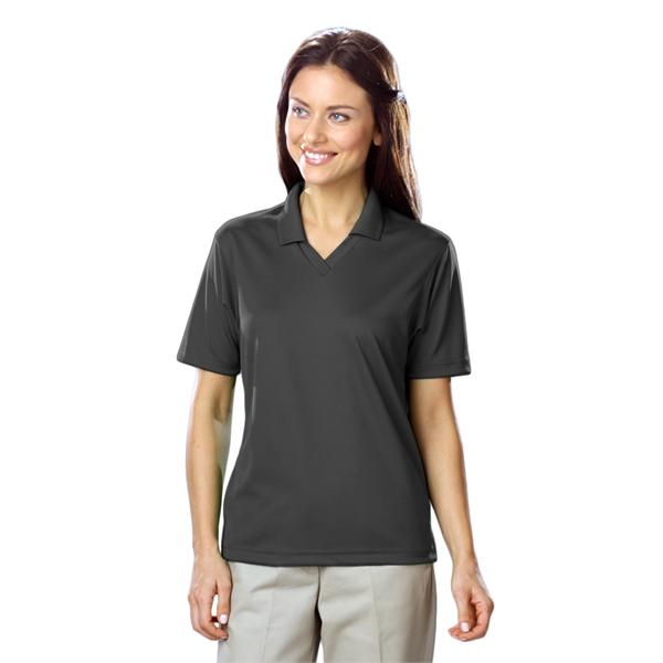 Ladies' Short Sleeve Textured Mesh V-Neck Polo - Ladies' Short Sleeve Textured Mesh V-Neck Polo - Image 5 of 15