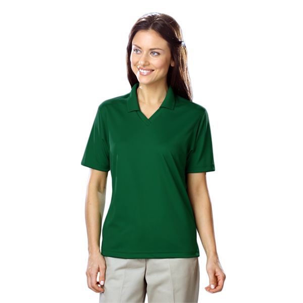 Ladies' Short Sleeve Textured Mesh V-Neck Polo - Ladies' Short Sleeve Textured Mesh V-Neck Polo - Image 6 of 15