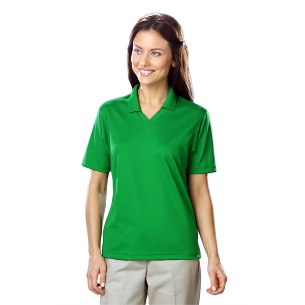 Ladies' Short Sleeve Textured Mesh V-Neck Polo - Ladies' Short Sleeve Textured Mesh V-Neck Polo - Image 7 of 15