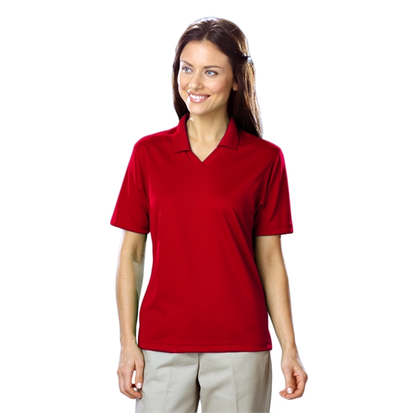 Ladies' Short Sleeve Textured Mesh V-Neck Polo - Ladies' Short Sleeve Textured Mesh V-Neck Polo - Image 11 of 15