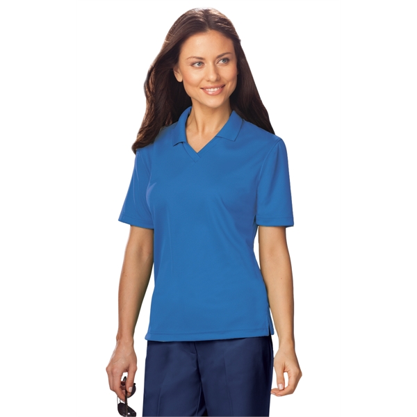 Ladies' Short Sleeve Textured Mesh V-Neck Polo - Ladies' Short Sleeve Textured Mesh V-Neck Polo - Image 13 of 15