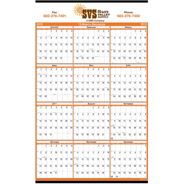 Laminated Tinning Wall Calendar