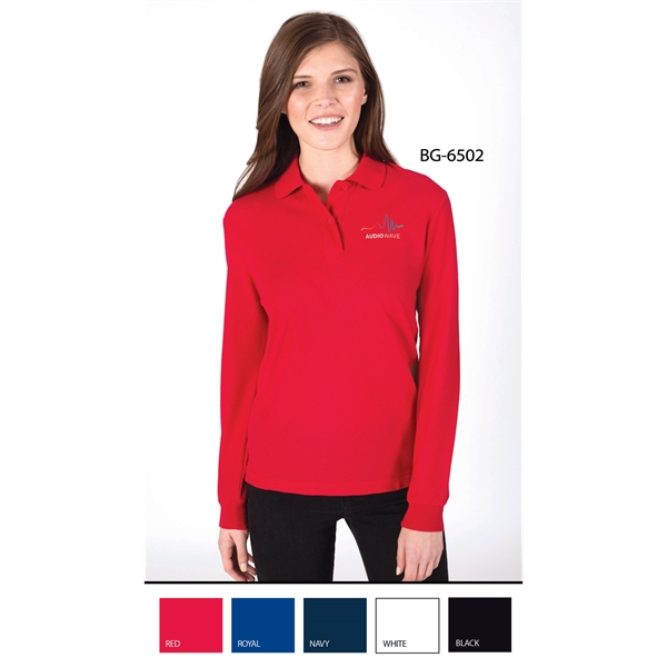 Ladies' L/S Soft Touch Polo - Ladies' L/S Soft Touch Polo - Image 0 of 5
