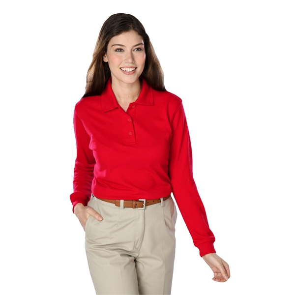 Ladies' L/S Soft Touch Polo - Ladies' L/S Soft Touch Polo - Image 3 of 5