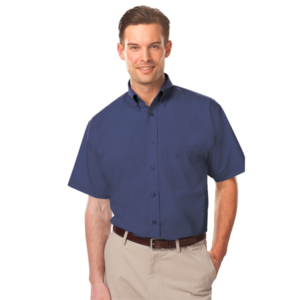 Men's Short Sleeve Value Poplin Shirt - Men's Short Sleeve Value Poplin Shirt - Image 6 of 11