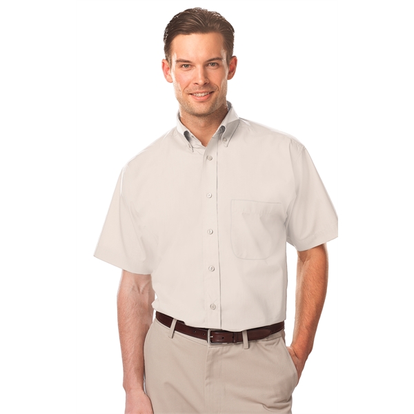 Men's Short Sleeve Value Poplin Shirt - Men's Short Sleeve Value Poplin Shirt - Image 10 of 11