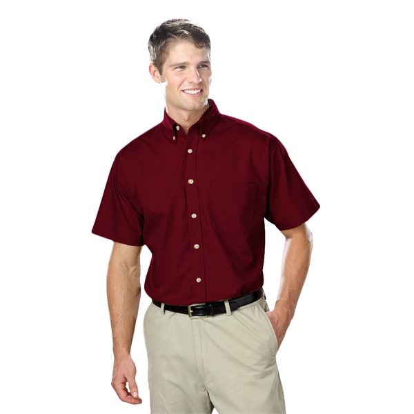 Men's Short Sleeve Superblend™ Shirt with Bone Buttons - Men's Short Sleeve Superblend™ Shirt with Bone Buttons - Image 5 of 26