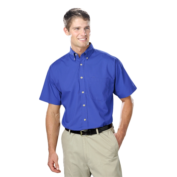 Men's Short Sleeve Superblend™ Shirt with Bone Buttons - Men's Short Sleeve Superblend™ Shirt with Bone Buttons - Image 8 of 26