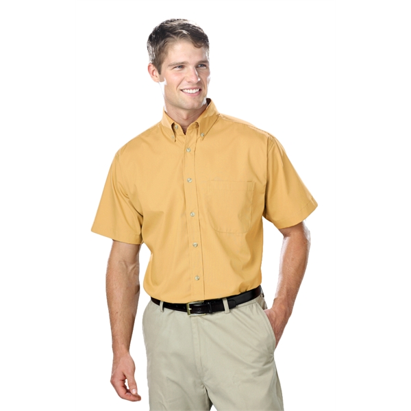 Men's Short Sleeve Superblend™ Shirt with Bone Buttons - Men's Short Sleeve Superblend™ Shirt with Bone Buttons - Image 14 of 26