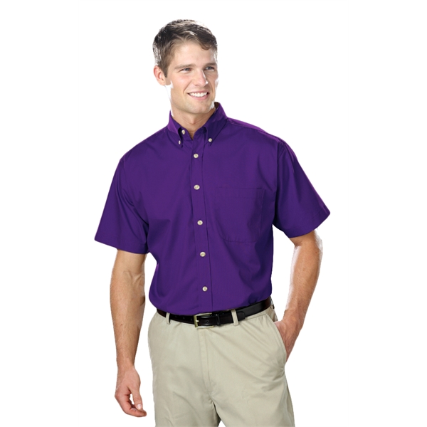 Men's Short Sleeve Superblend™ Shirt with Bone Buttons - Men's Short Sleeve Superblend™ Shirt with Bone Buttons - Image 18 of 26