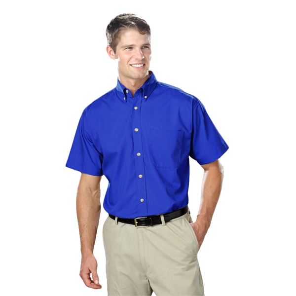 Men's Short Sleeve Superblend™ Shirt with Bone Buttons - Men's Short Sleeve Superblend™ Shirt with Bone Buttons - Image 20 of 26