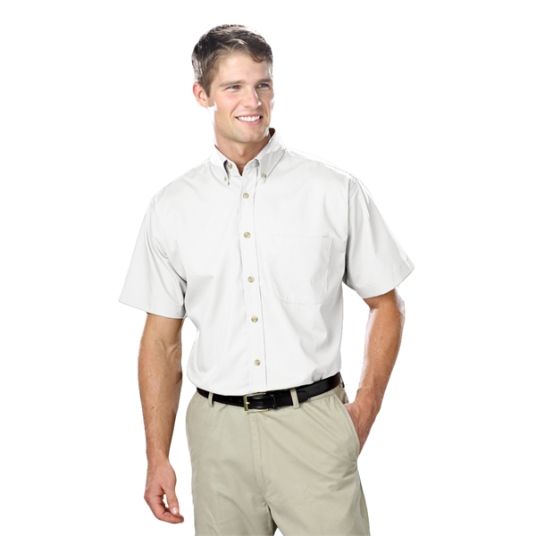 Men's Short Sleeve Superblend™ Shirt with Bone Buttons - Men's Short Sleeve Superblend™ Shirt with Bone Buttons - Image 25 of 26