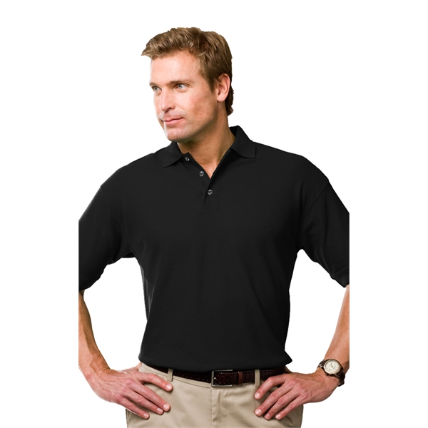 Men's Short Sleeve Textured Mesh Polo - Men's Short Sleeve Textured Mesh Polo - Image 14 of 14