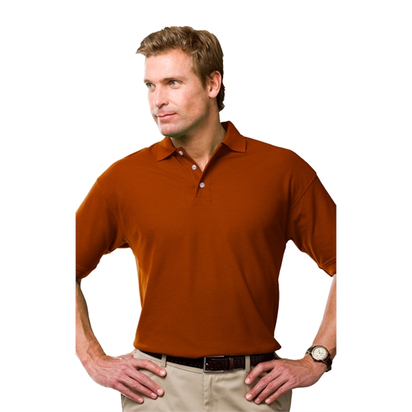 Men's Short Sleeve Textured Mesh Polo - Men's Short Sleeve Textured Mesh Polo - Image 1 of 14