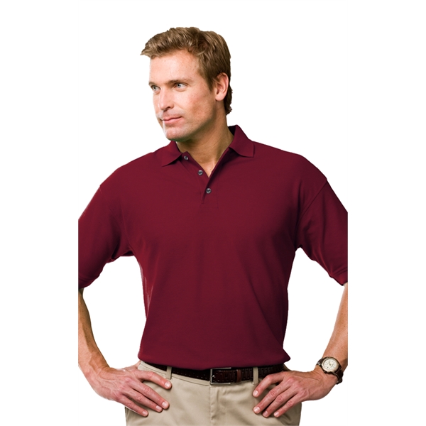 Men's Short Sleeve Textured Mesh Polo - Men's Short Sleeve Textured Mesh Polo - Image 2 of 14