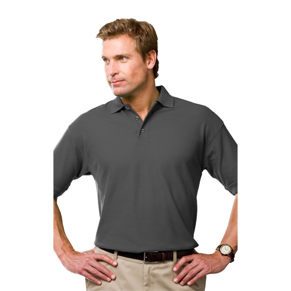 Men's Short Sleeve Textured Mesh Polo - Men's Short Sleeve Textured Mesh Polo - Image 3 of 14