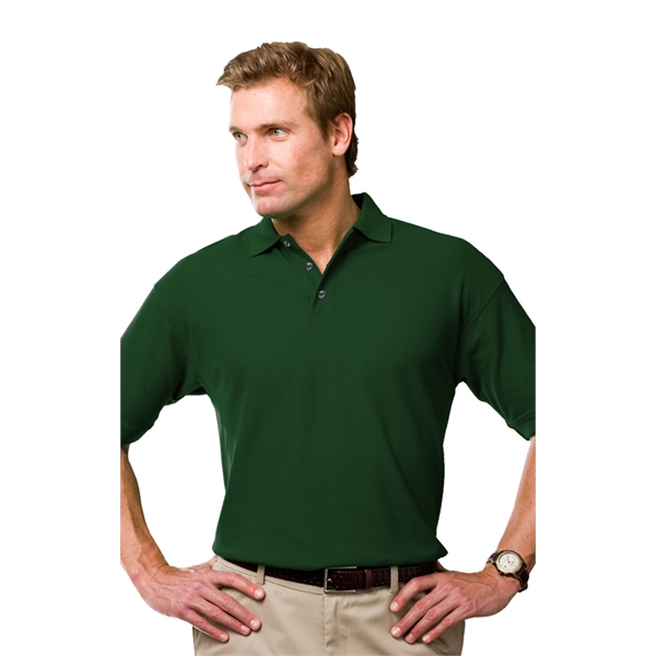 Men's Short Sleeve Textured Mesh Polo - Men's Short Sleeve Textured Mesh Polo - Image 4 of 14