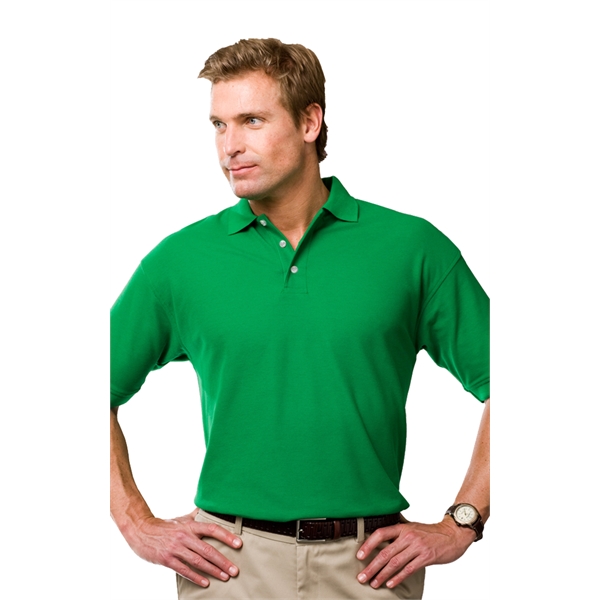 Men's Short Sleeve Textured Mesh Polo - Men's Short Sleeve Textured Mesh Polo - Image 5 of 14