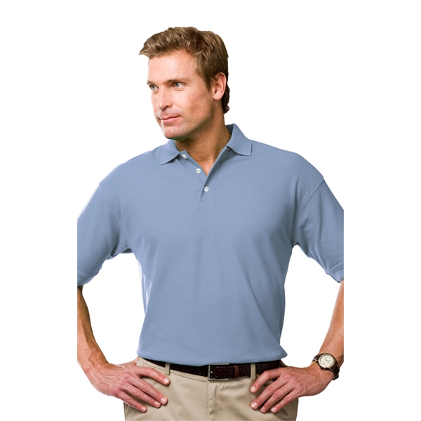 Men's Short Sleeve Textured Mesh Polo - Men's Short Sleeve Textured Mesh Polo - Image 6 of 14