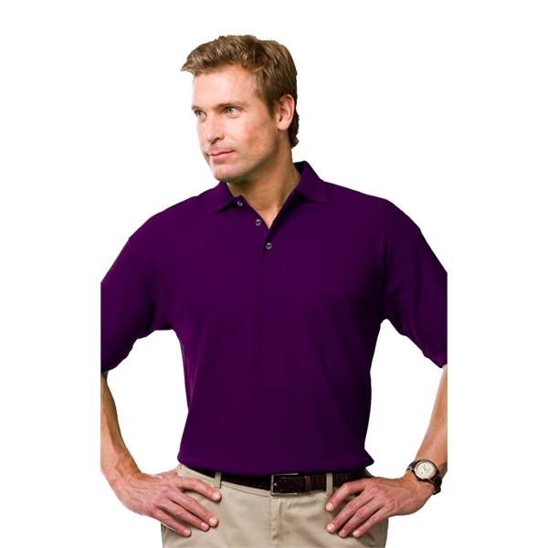 Men's Short Sleeve Textured Mesh Polo - Men's Short Sleeve Textured Mesh Polo - Image 8 of 14