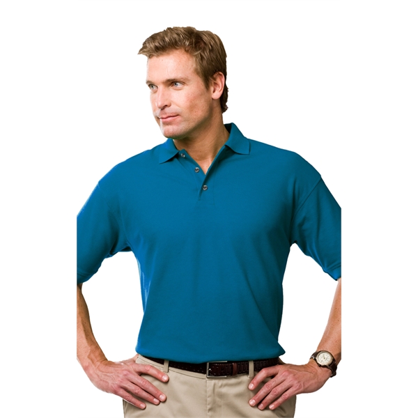 Men's Short Sleeve Textured Mesh Polo - Men's Short Sleeve Textured Mesh Polo - Image 11 of 14