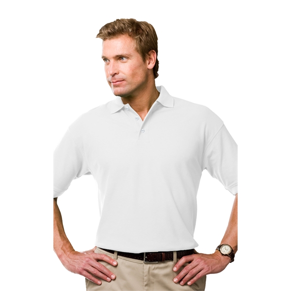 Men's Short Sleeve Textured Mesh Polo - Men's Short Sleeve Textured Mesh Polo - Image 12 of 14