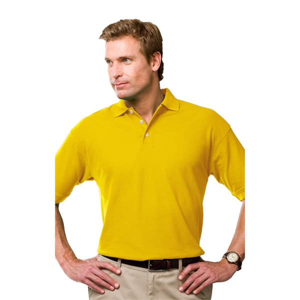 Men's Short Sleeve Textured Mesh Polo - Men's Short Sleeve Textured Mesh Polo - Image 13 of 14