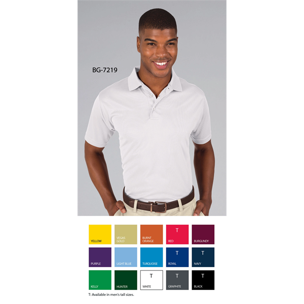 Men's Short Sleeve Textured Mesh Polo - Men's Short Sleeve Textured Mesh Polo - Image 0 of 14