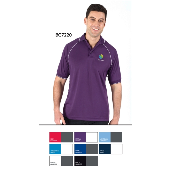 Men's Wicking Contrast Piping Polo