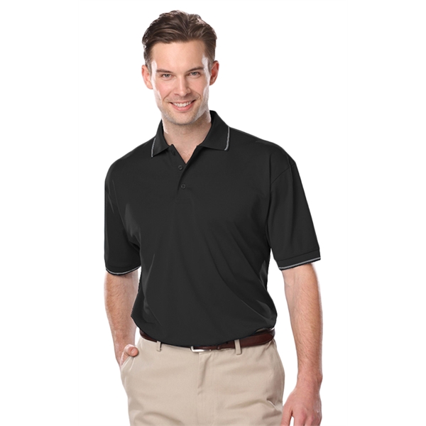 Men's Striped Trim Value Polo - Men's Striped Trim Value Polo - Image 1 of 8