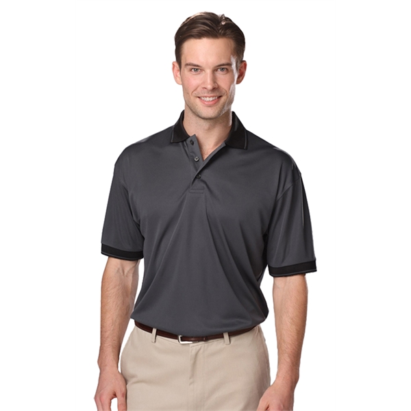 Men's Striped Trim Value Polo - Men's Striped Trim Value Polo - Image 2 of 8