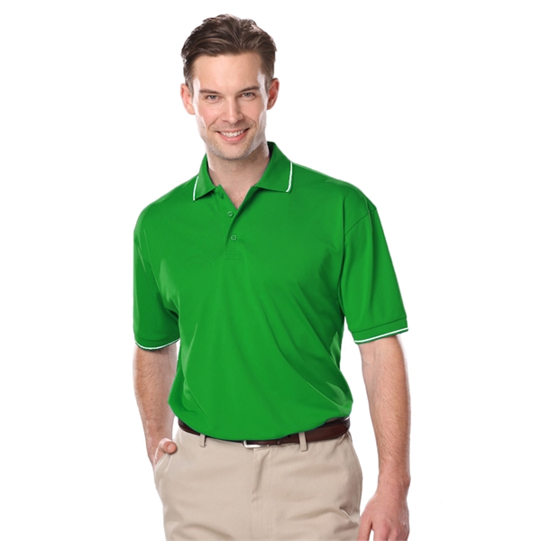 Men's Striped Trim Value Polo - Men's Striped Trim Value Polo - Image 3 of 8