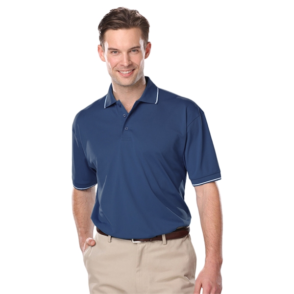 Men's Striped Trim Value Polo - Men's Striped Trim Value Polo - Image 4 of 8