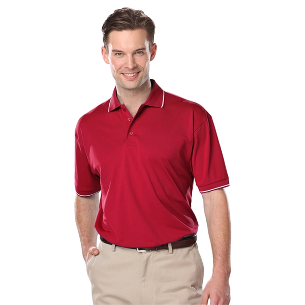 Men's Striped Trim Value Polo - Men's Striped Trim Value Polo - Image 5 of 8