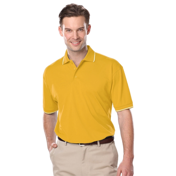 Men's Striped Trim Value Polo - Men's Striped Trim Value Polo - Image 8 of 8