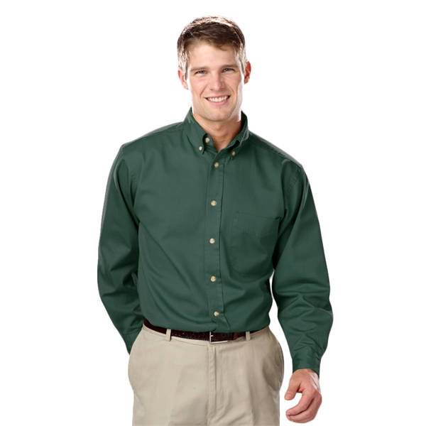 Men's L/S Fine Line Cotton Twill Shirt - Men's L/S Fine Line Cotton Twill Shirt - Image 25 of 25