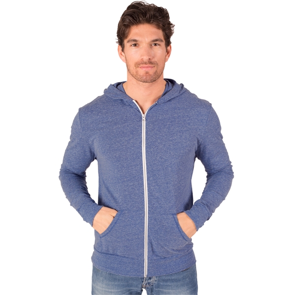 Adult Triblend Contrast Zip Front Hoodie - Adult Triblend Contrast Zip Front Hoodie - Image 2 of 6