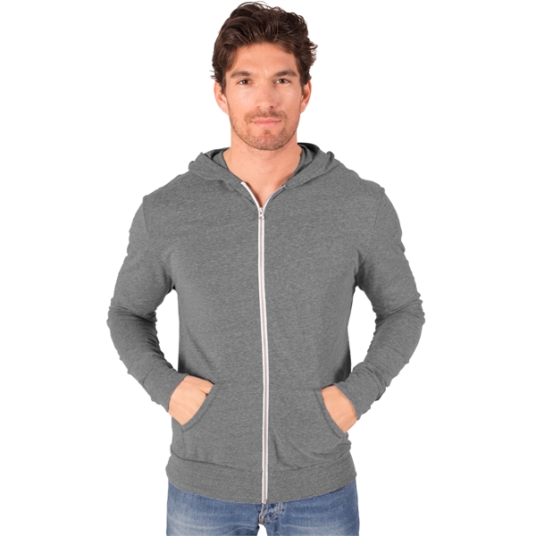 Adult Triblend Contrast Zip Front Hoodie - Adult Triblend Contrast Zip Front Hoodie - Image 3 of 6