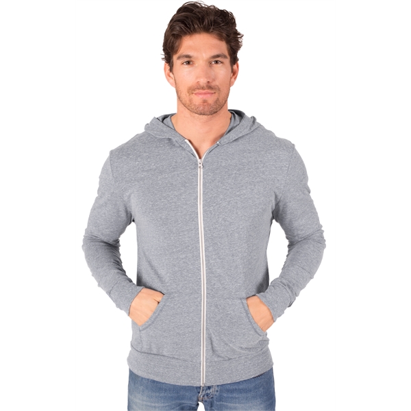 Adult Triblend Contrast Zip Front Hoodie - Adult Triblend Contrast Zip Front Hoodie - Image 4 of 6