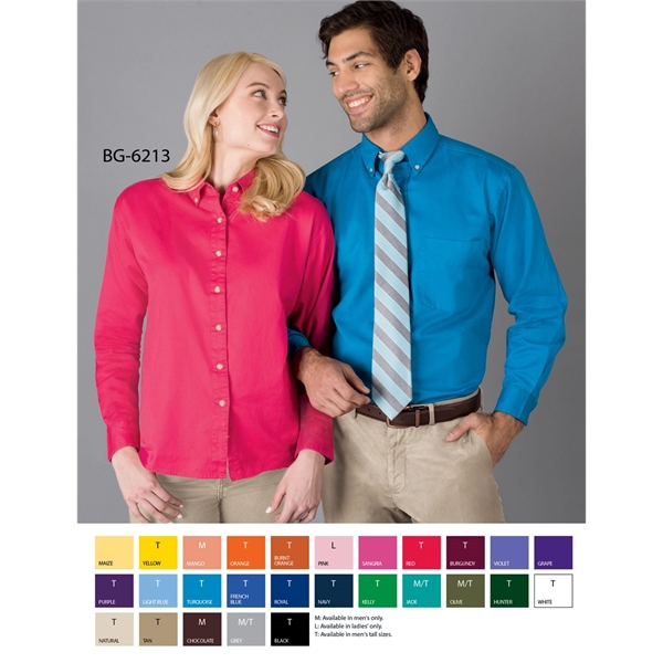 Ladies' L/S 100% Cotton Twill Shirt