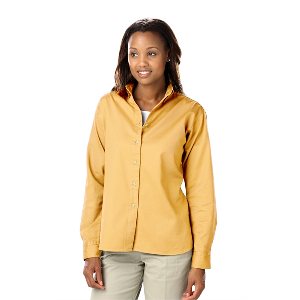 Custom Ladies' L/S 100% Cotton Twill Shirt
