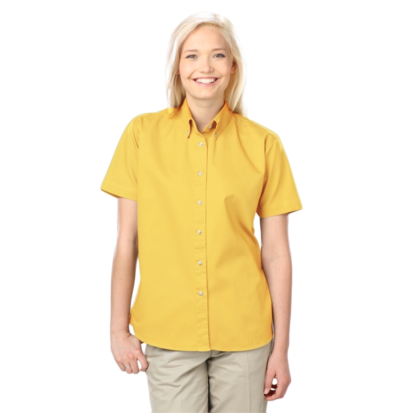 Ladies' Short-Sleeve 100% Cotton Twill Shirt