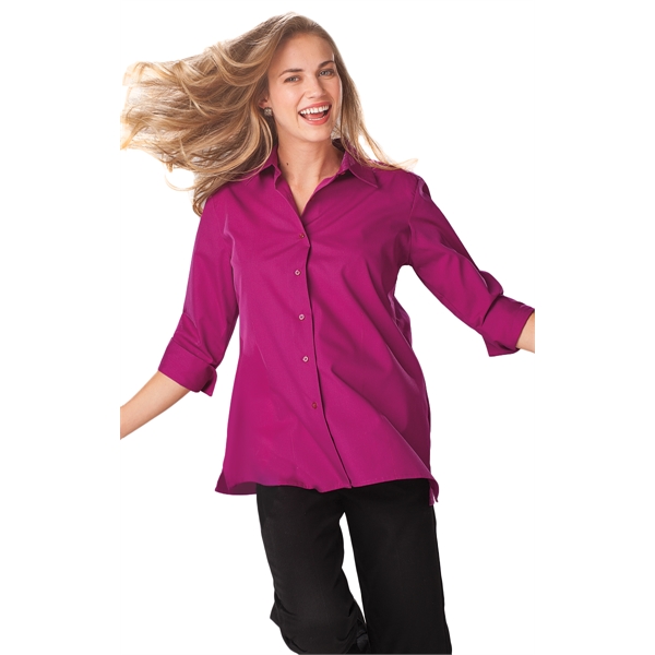 Ladies' 3/4 Sleeve Poplin Swing Shirt