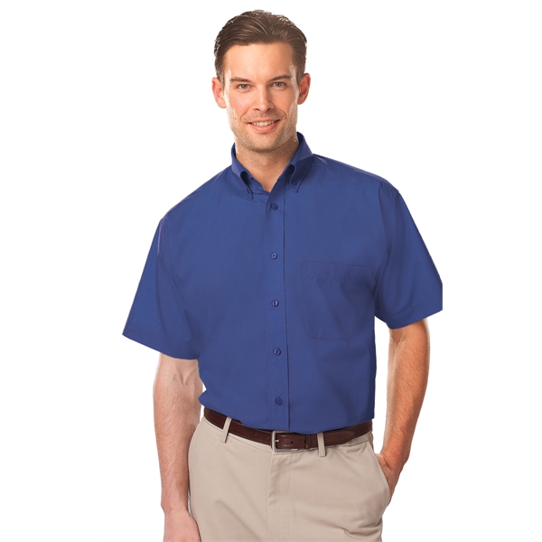 Custom Men's Short-Sleeve Value Poplin Shirt