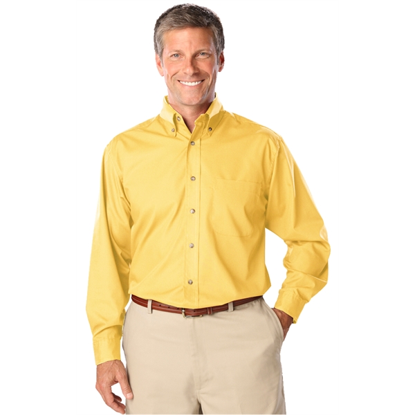 Custom Men's L/S Superblend Poplin Shirt with Bone Buttons