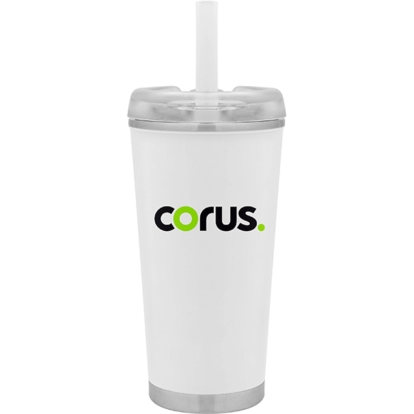 16.9 oz Brooklyn Stainless Insulated Travel Tumbler w/Straw